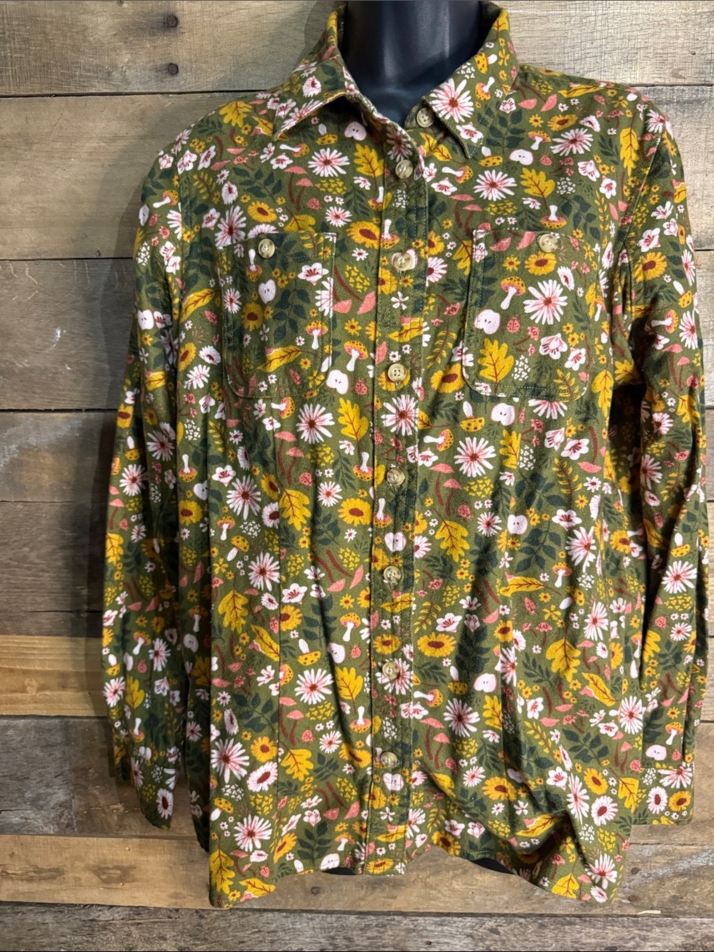 Duluth Cottagecore Floral Mushrooms brushed Cotton